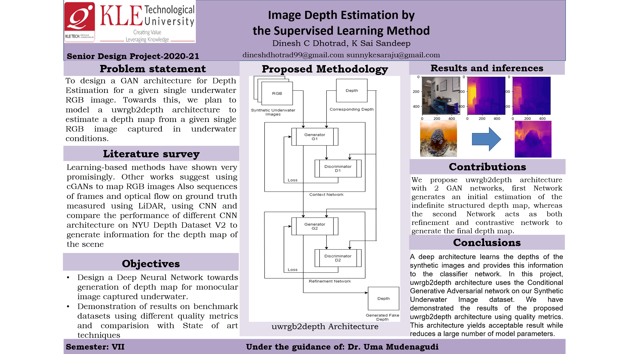 GAN-based Underwater Depth Estimation Results